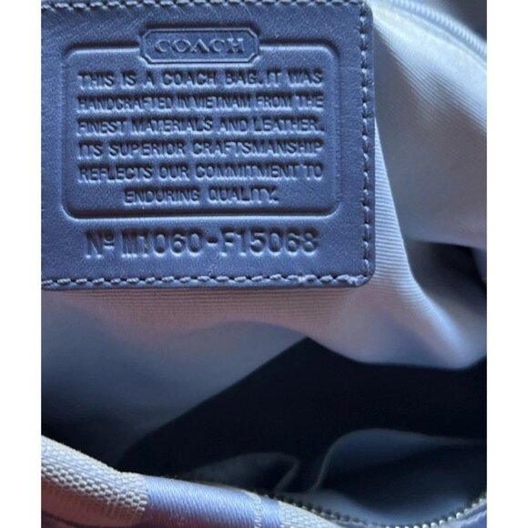 Vintage Coach Blue Carly Women’s Handbag Purse Bag Signature Print Canvas F15068 - Picture 9 of 16